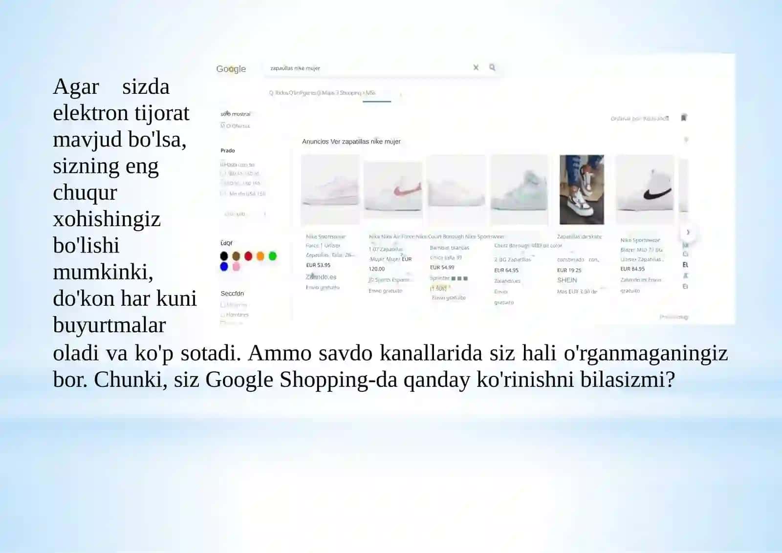 Google Shopping va uning imkoniyatlari 2