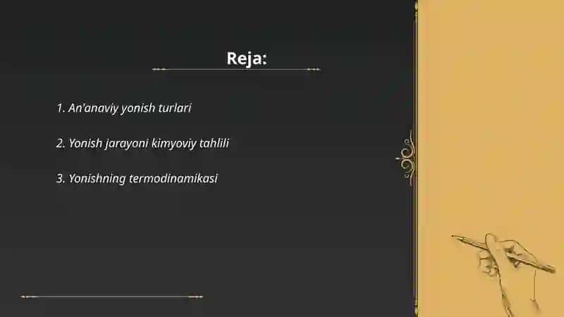 Yonish turlari haqida koʻnikmalar 2