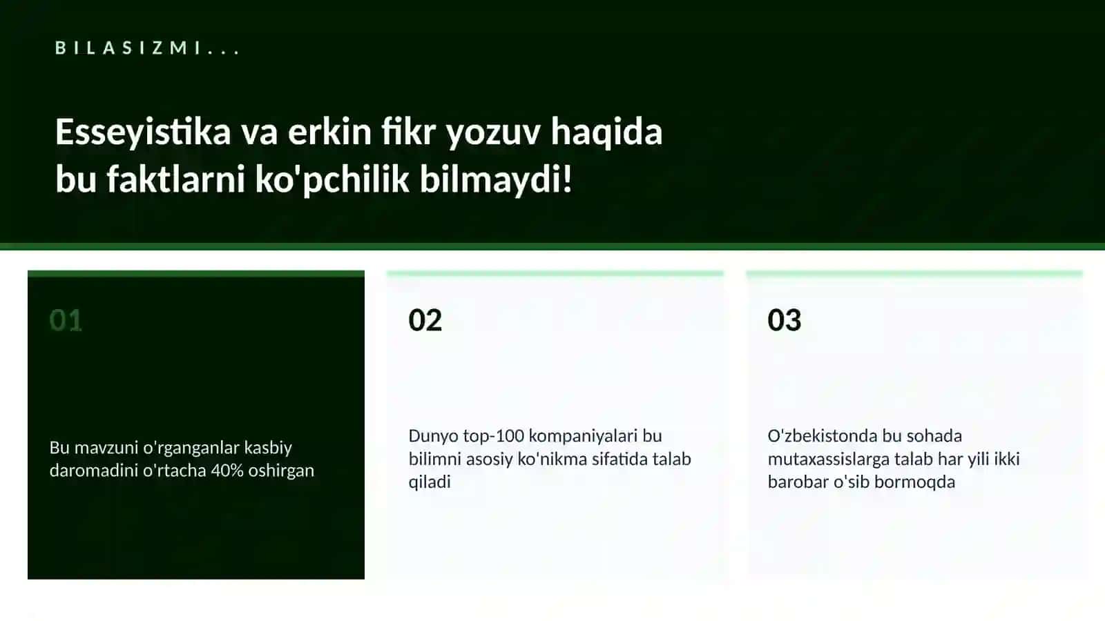 Esseyistika va erkin fikr yozuv 2