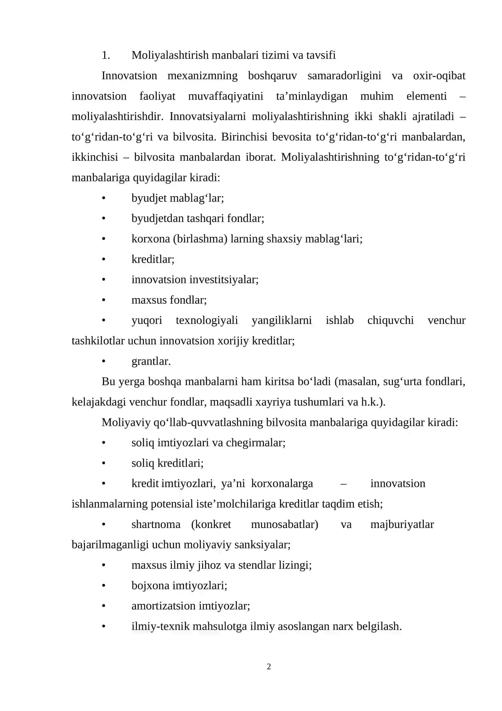 INNOVATSION FAOLIYATNI MOLIYALASHTIRISH 2