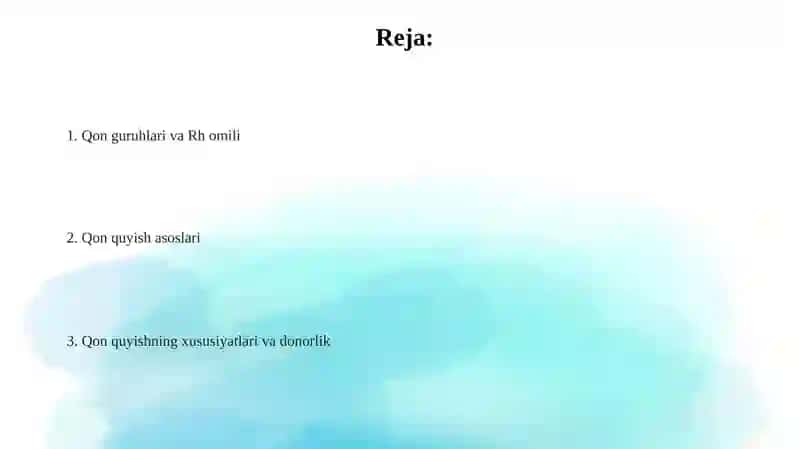 Gameostaz.Qon guruhlari.Rezus faktor.Qon quyish asoslari 2