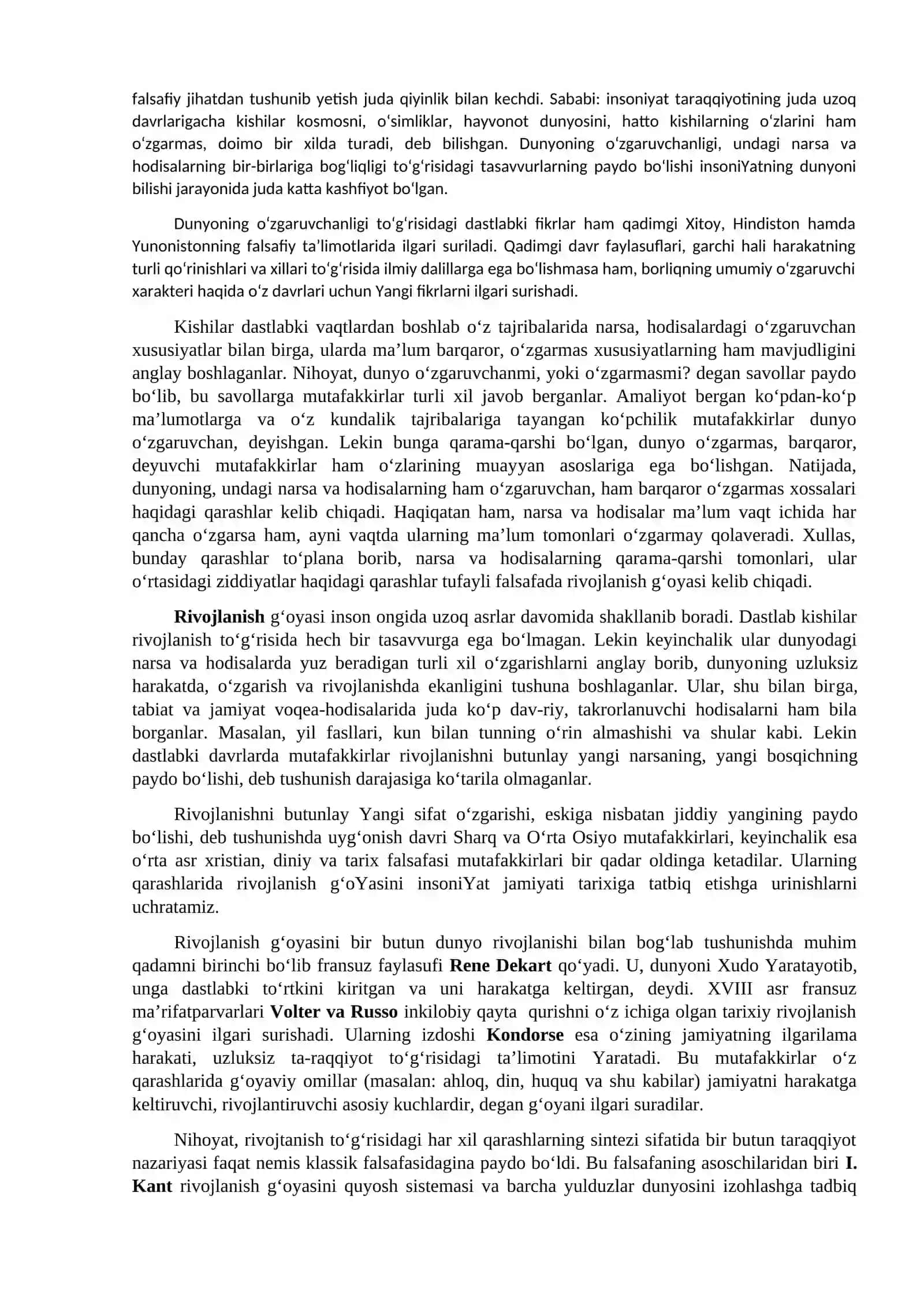 RIVOJLANISH FALSAFASI (DIALEKTIKA) 2