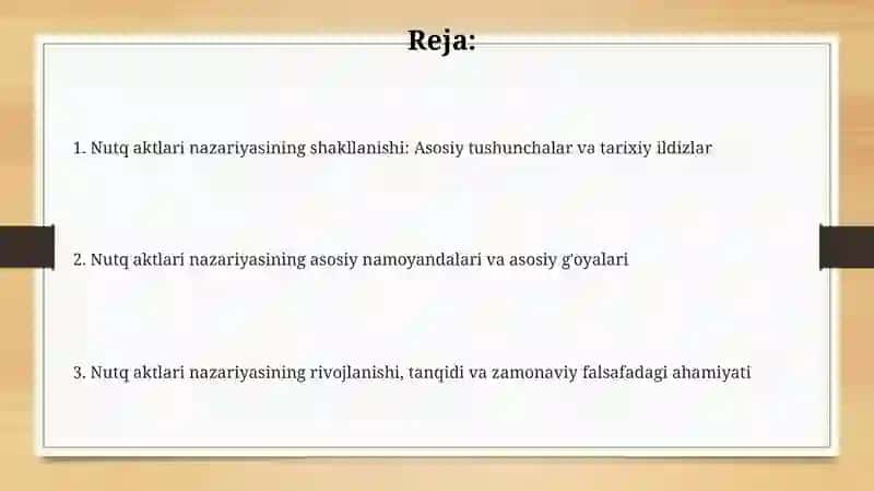 Nutq aktlari nazariyasi 2