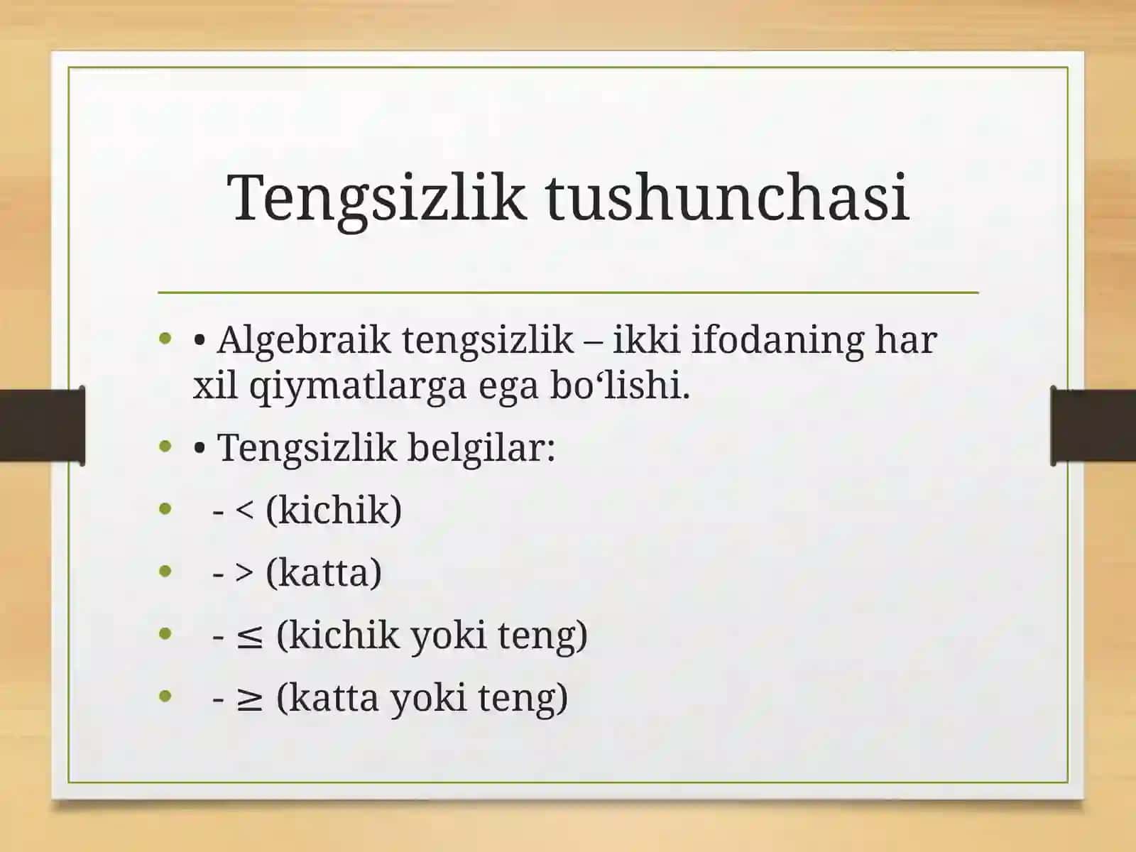 Tengsizliklarni yechish metodikasi 2