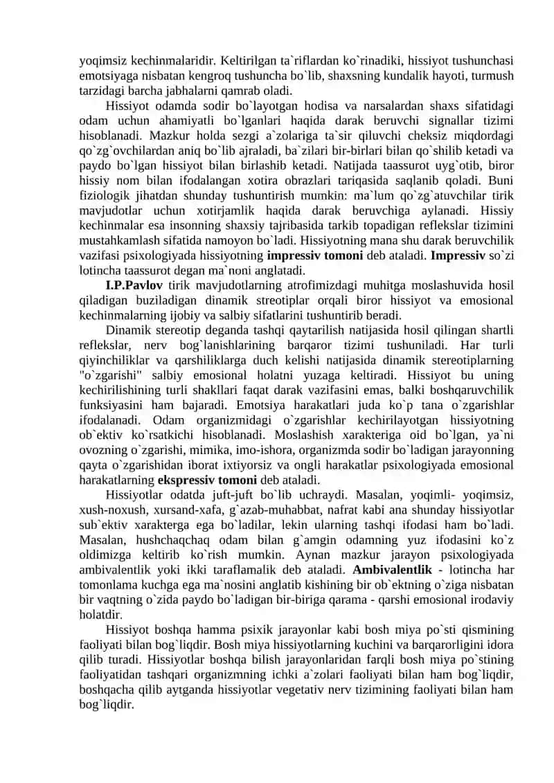 Hissiyot. Iroda. 2