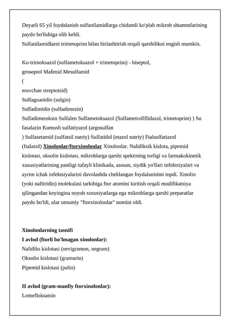 Sulfanilamidlar 2