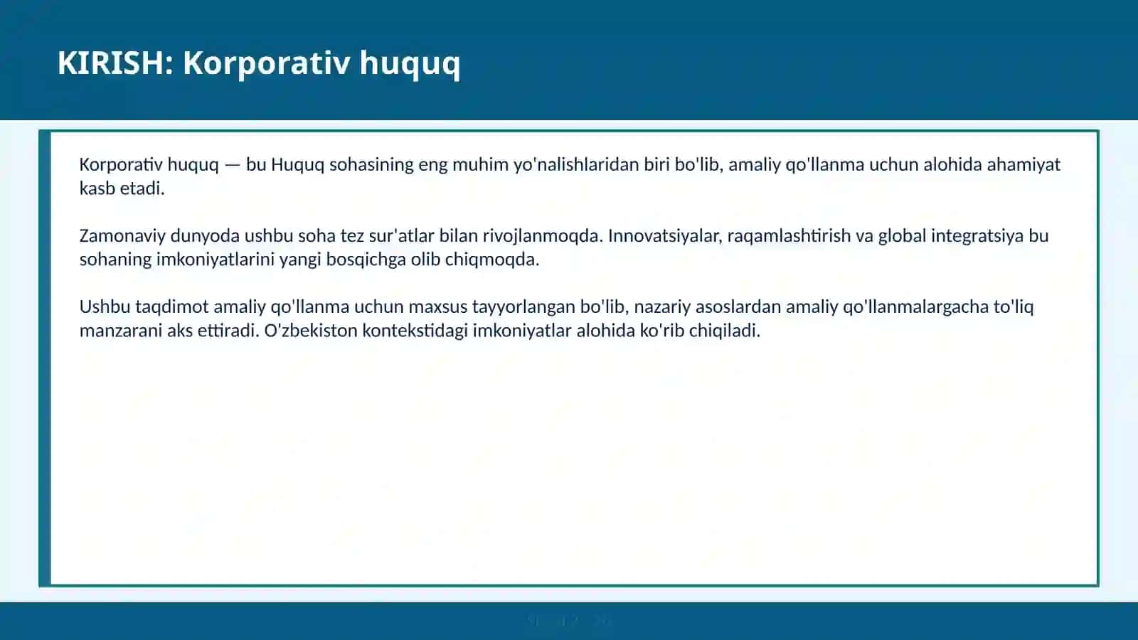 Korporativ huquq amaliy qo'llanma 2