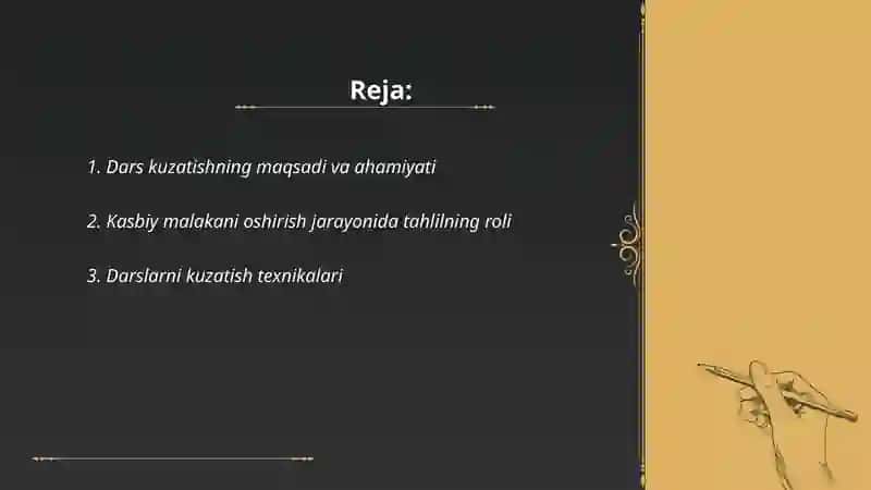 Dars kuzatishning maqsadi va ahamiyati 2