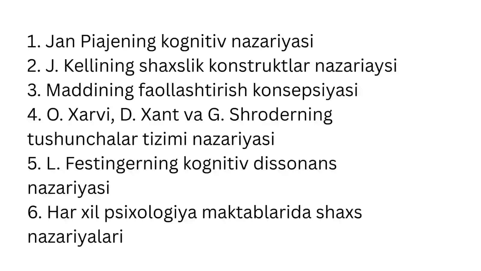 Shaxsning kognitiv nazariyasi 2