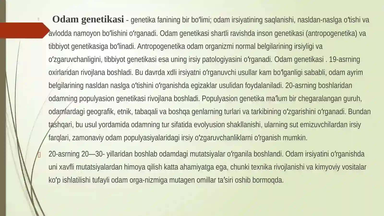 Odam genetikasi-Odam Ergashtirish Genetikasi 2