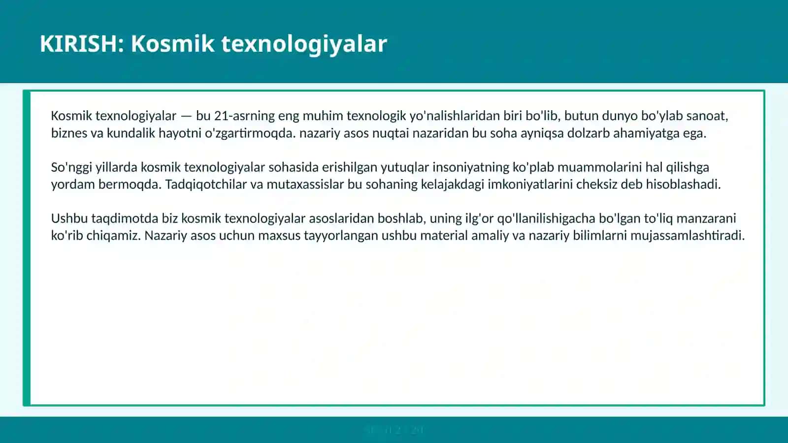 Kosmik texnologiyalar 2