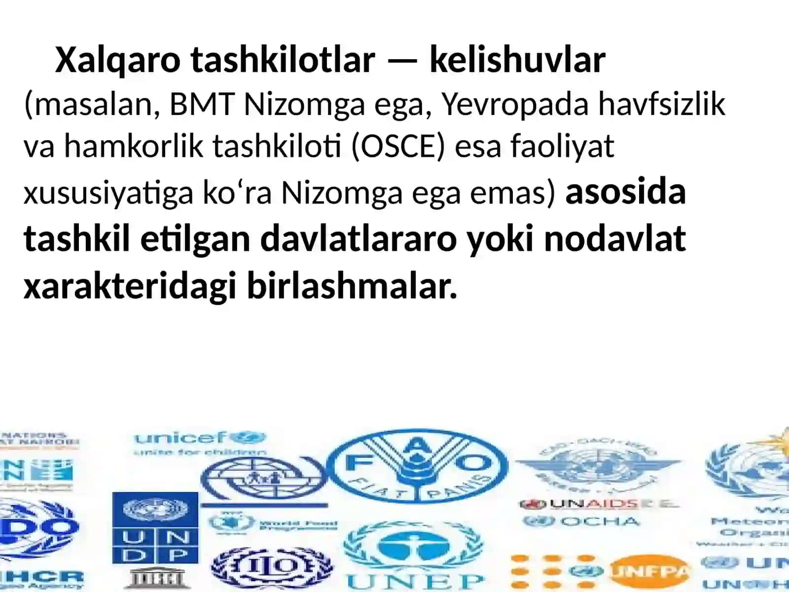 Xalqaro ijtimoiy - iqtisodiy tashkilotlar 2