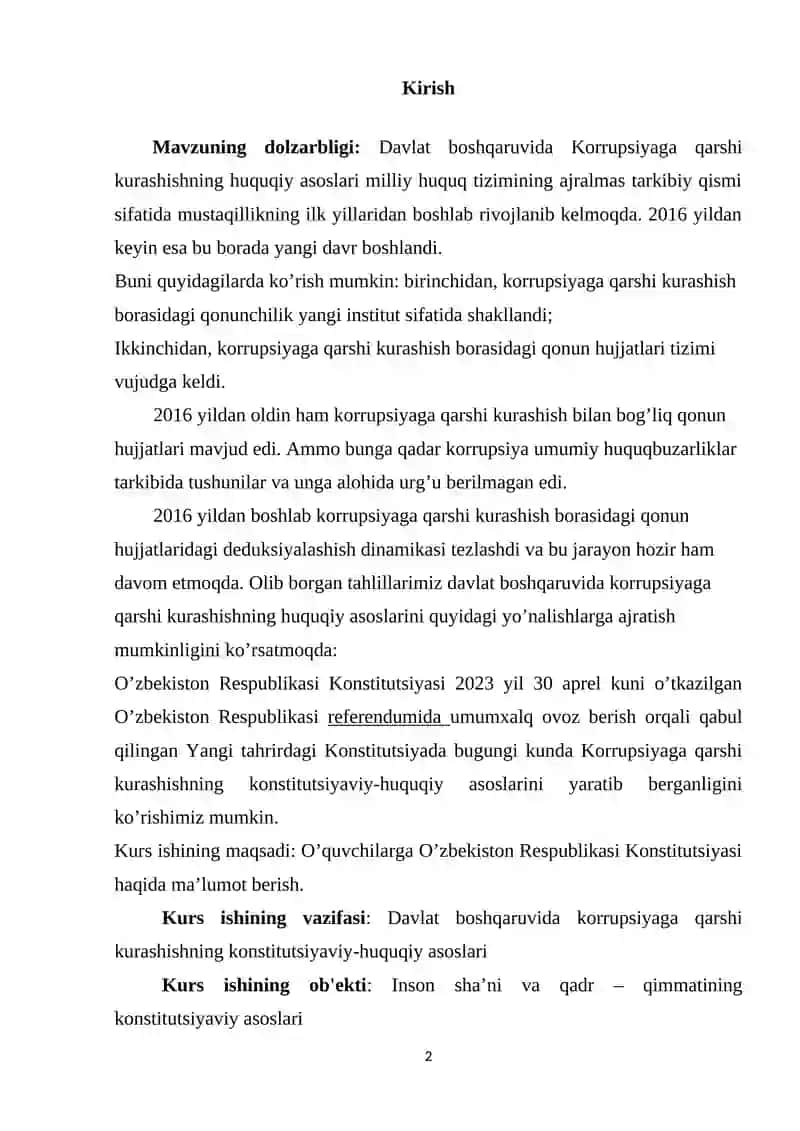 Davlat boshqaruvida Korrupsiyaga qarshi kurashishning huquqiy asoslari 2
