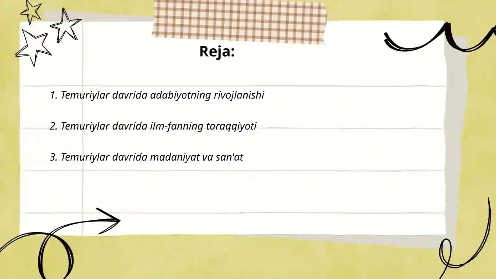 Temuriylar davrida adabiyotning rivojlanishi 2
