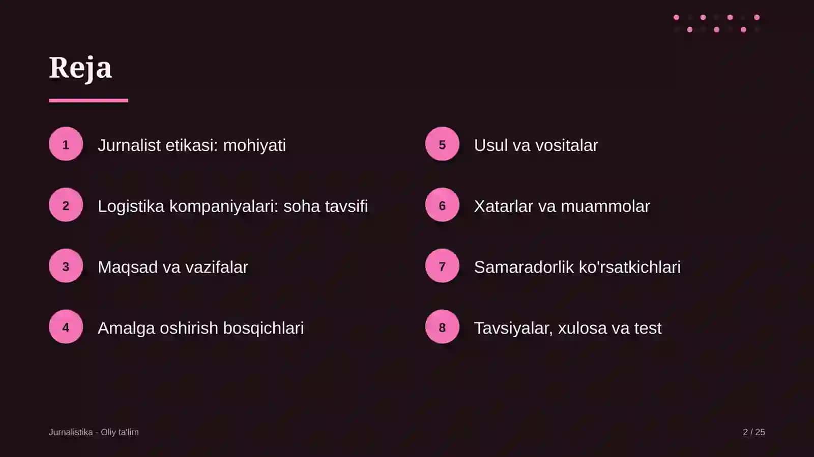 Logistika kompaniyalarida jurnalist etikasi 2