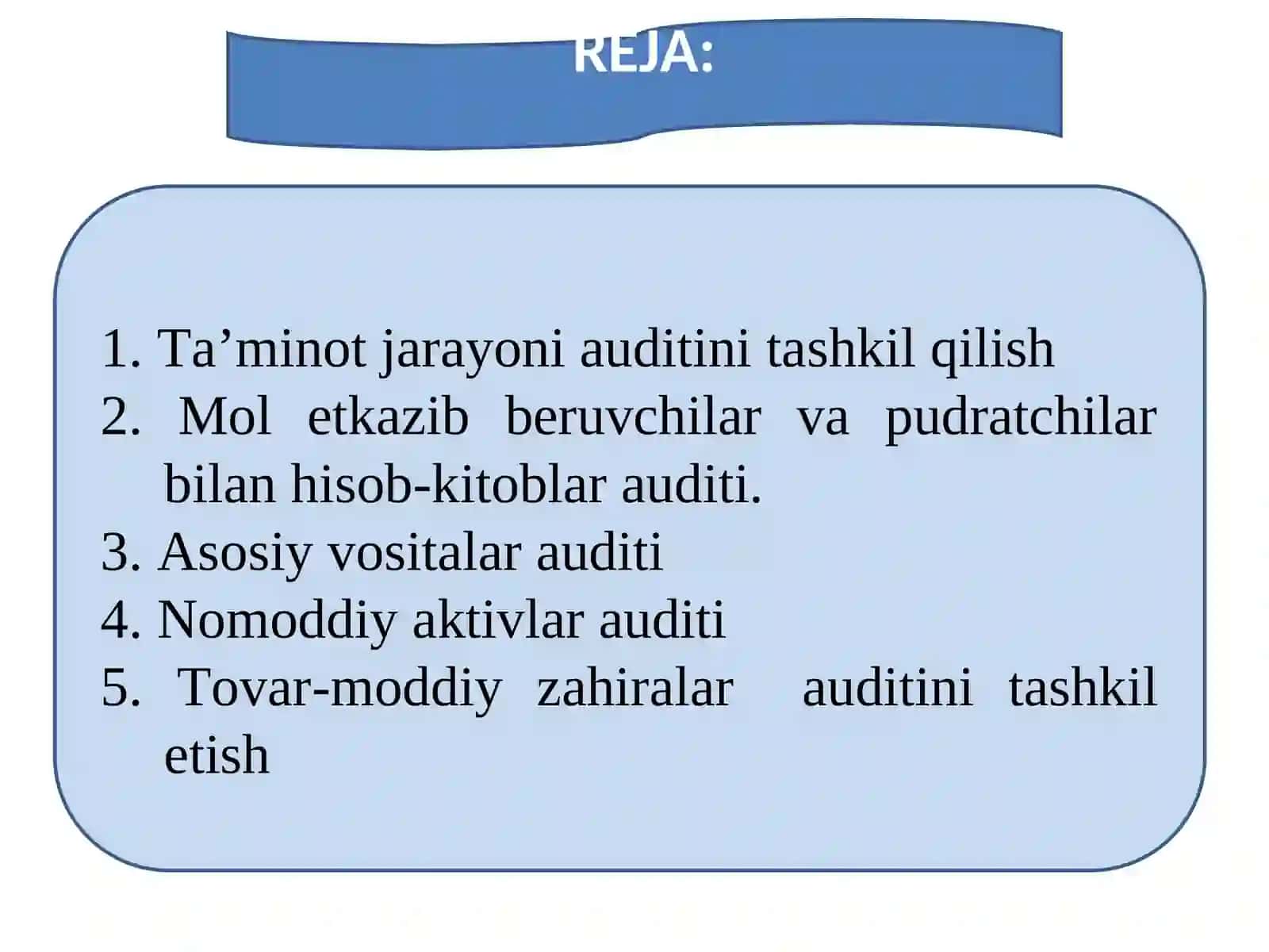 TA’MINOT JARAYONI AUDITI 2