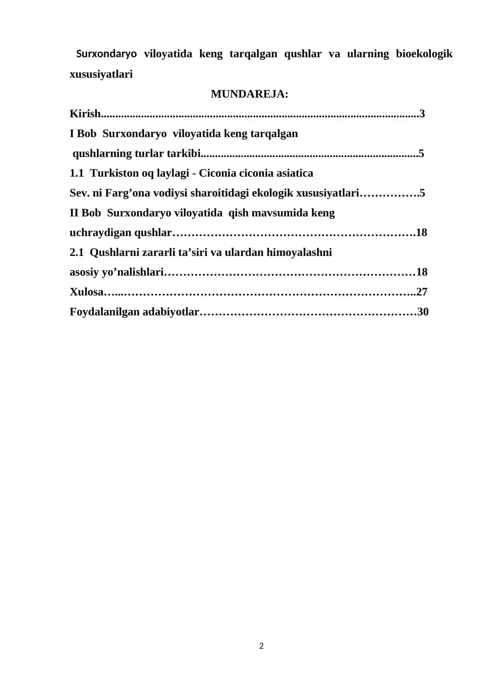 Qushlar va ularning bioekologik xususiyatlari 2