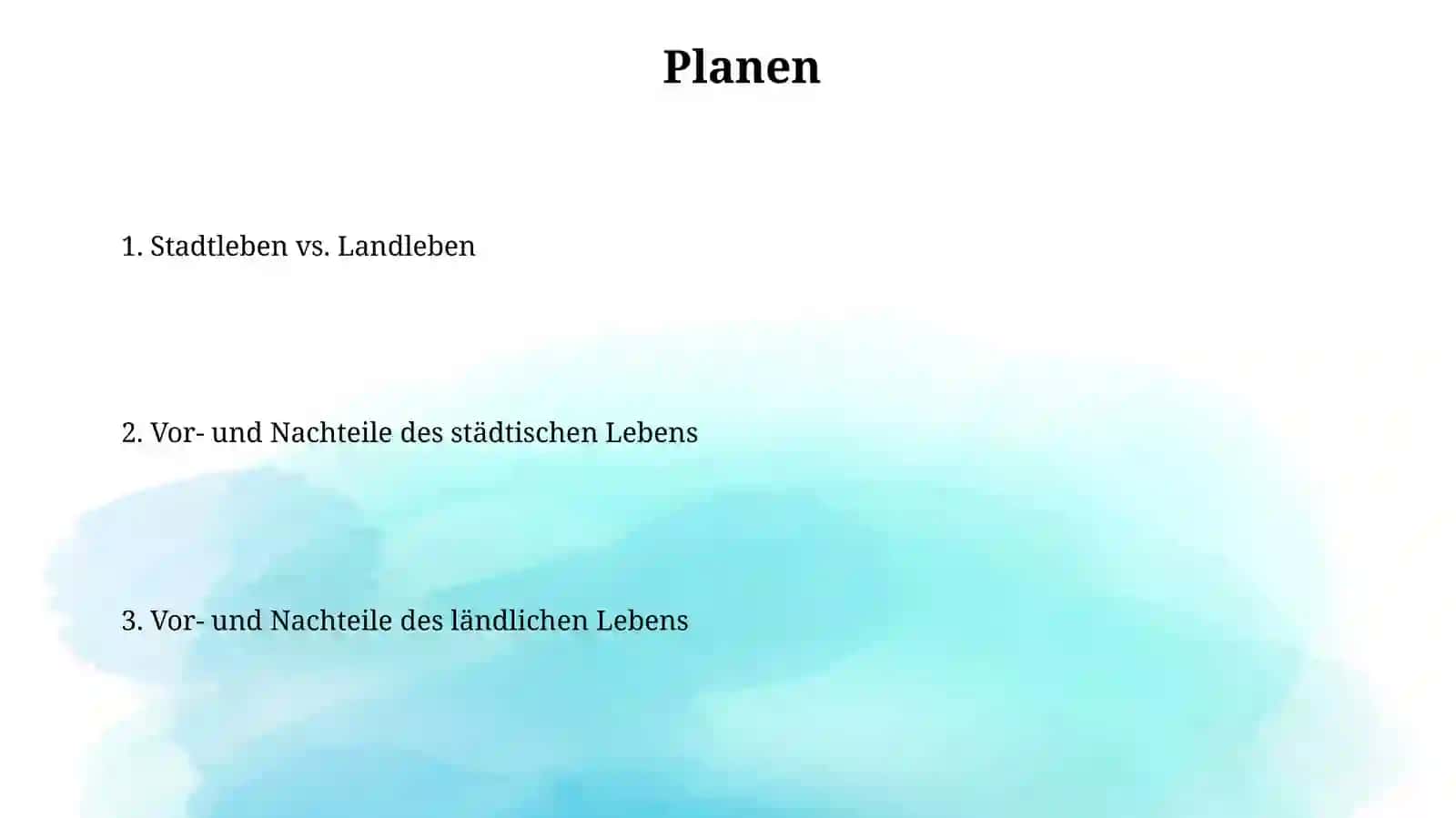 Leben in der Stadt, Leben auf dem Land 2