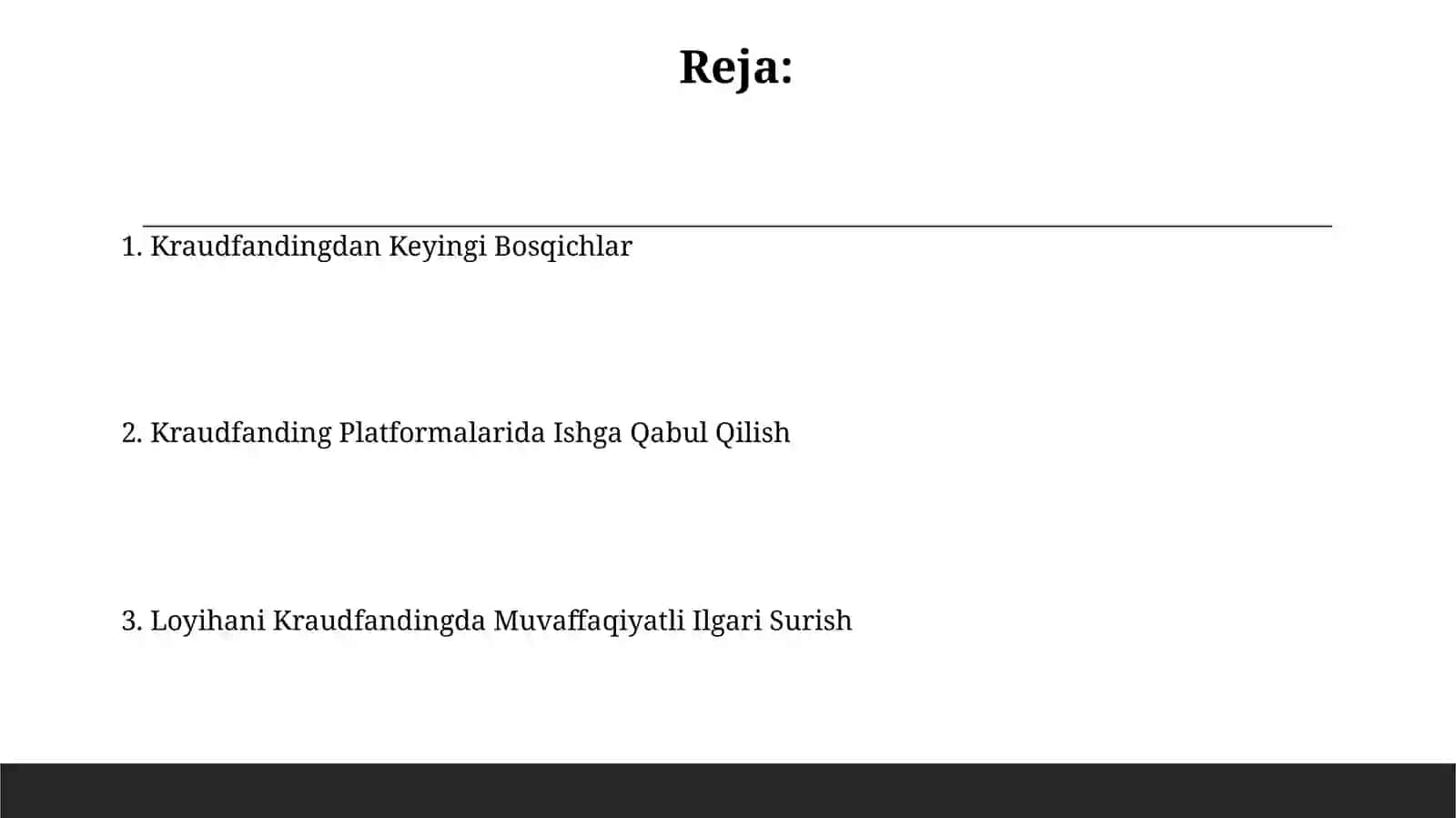 Crowdfounding platformalarida ishlash 2