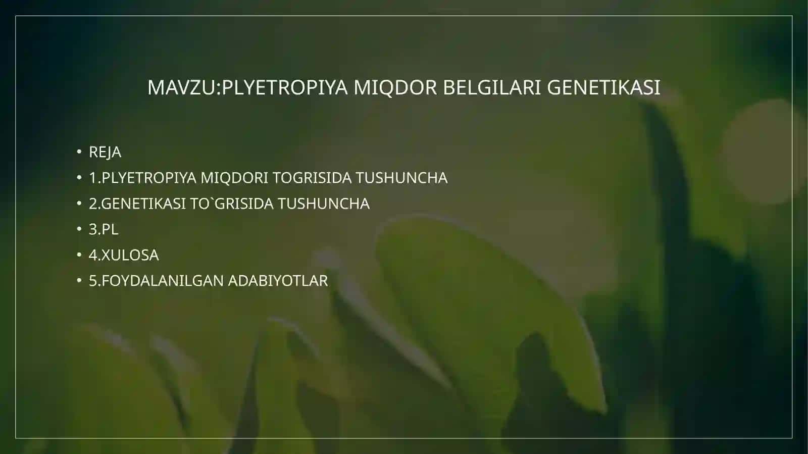 KARIMOVA MINAVARXON GENETIKA VA GENOMIKA ASOSLARI 2