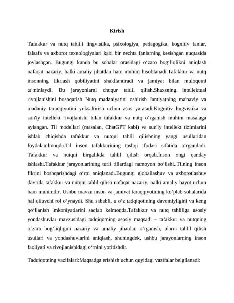 Tafakkur va Nutq Taxlili 2