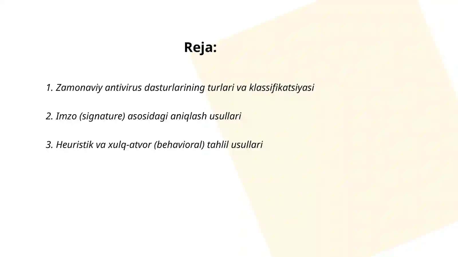 Zamonaviy antivirus dasturiy vositalari va ularning imkoniyatlari 2