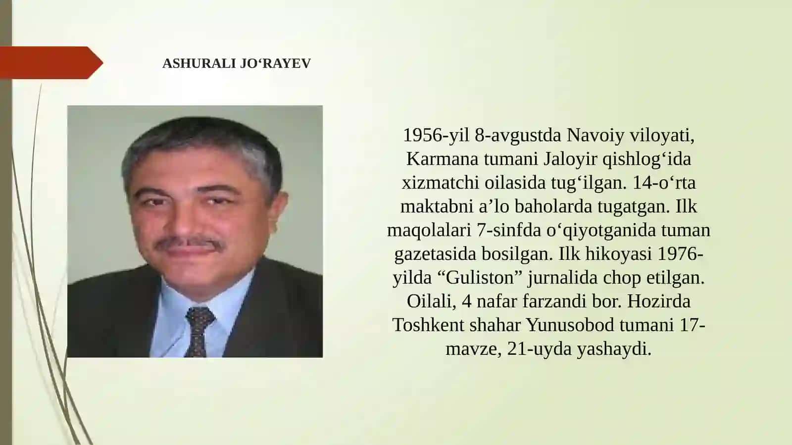 ASHURALI JO‘RAYEV O‘zbekistonda xizmat ko‘rsatgan jurnalist 2