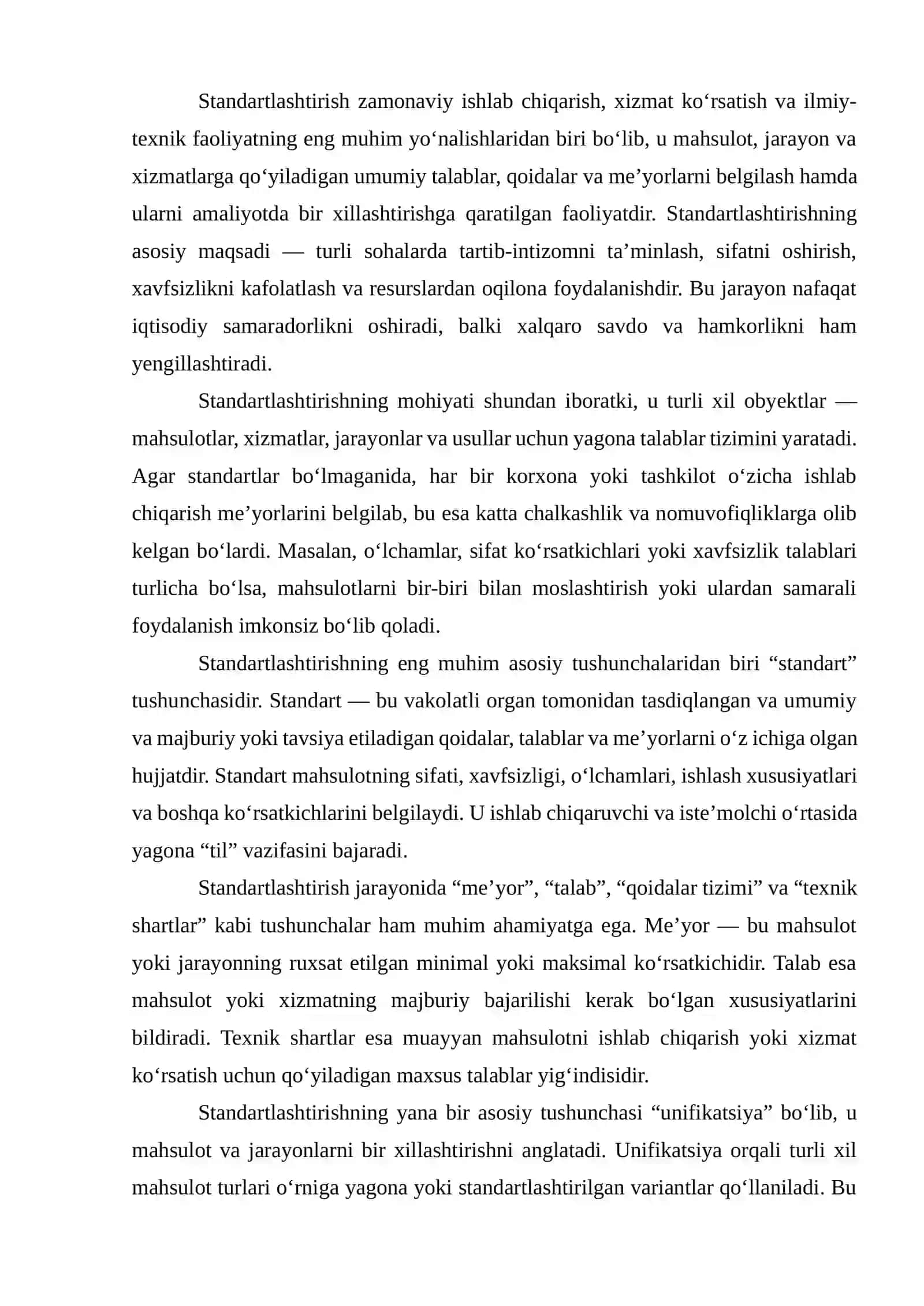 Standartlashtirish asoslari 2