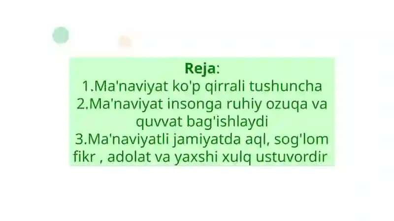 Ma'naviyat tushunchasi va uning tiplari 2