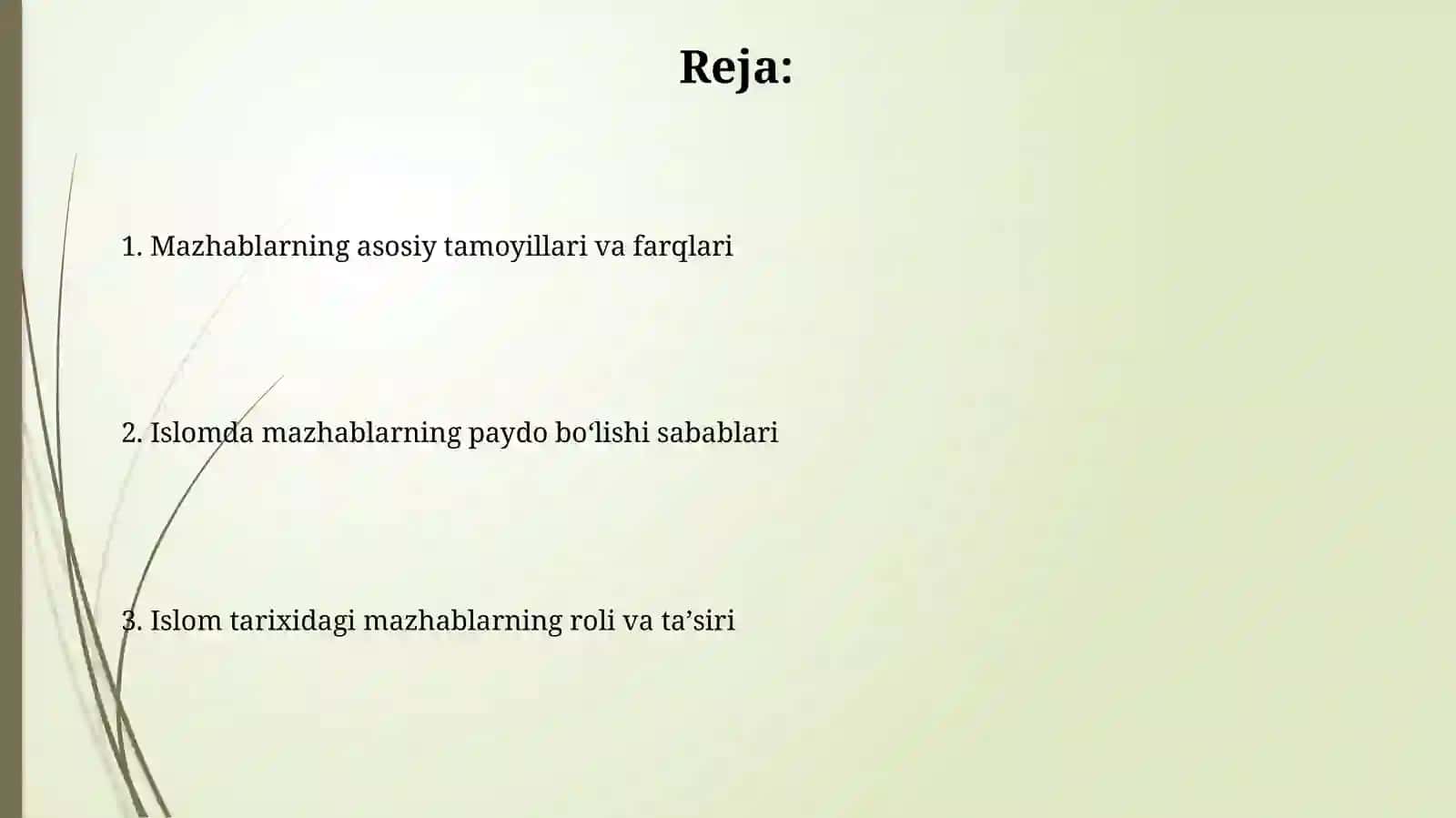 Islomda mazhablarning paydo boʼlishi haqida 2