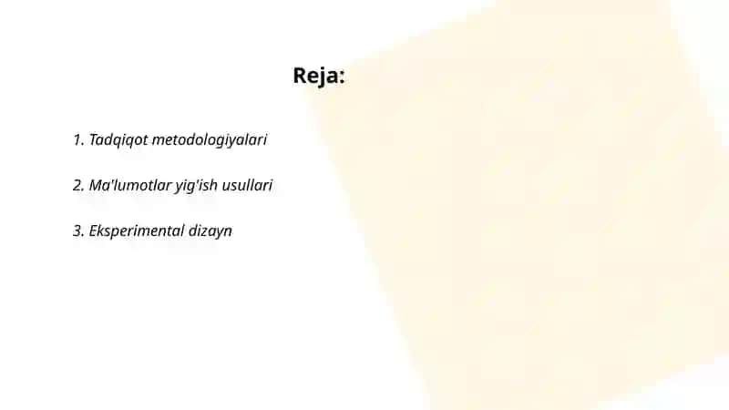 Tadqiqot metodologiyalari 2