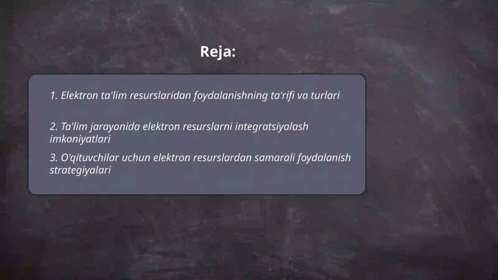 Elektron ta'lim resurslaridan foydalanish imkoniyatlari 2