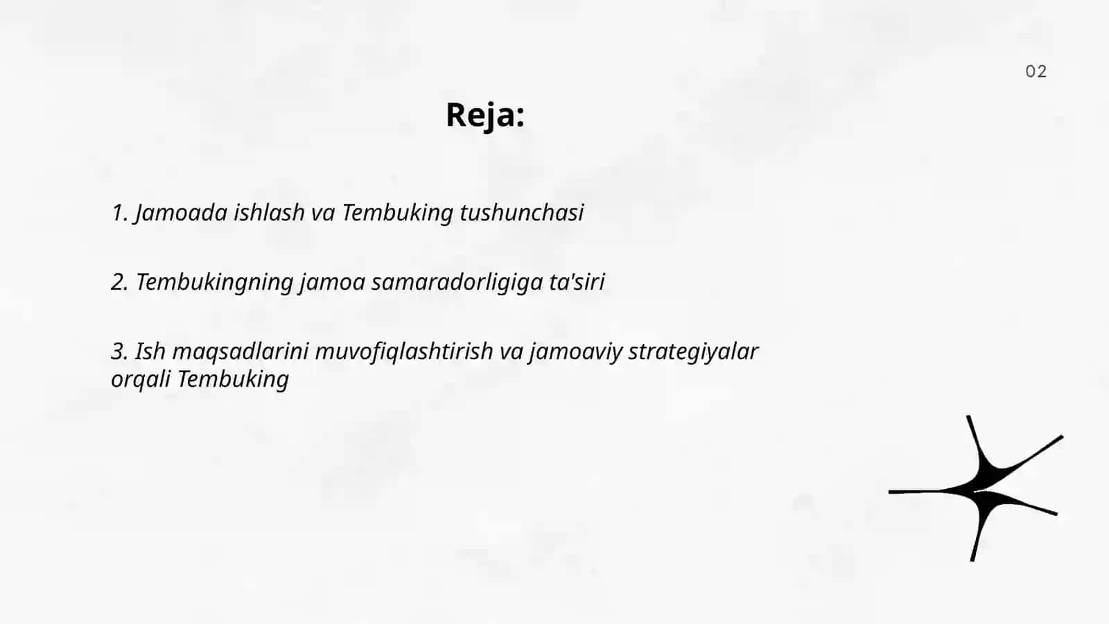 Jamoada ishlash Tembuking va uning afzalikllari 2
