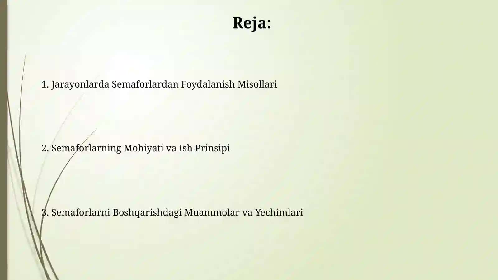 Jarayonlarni boshqarishda semaforlar 2