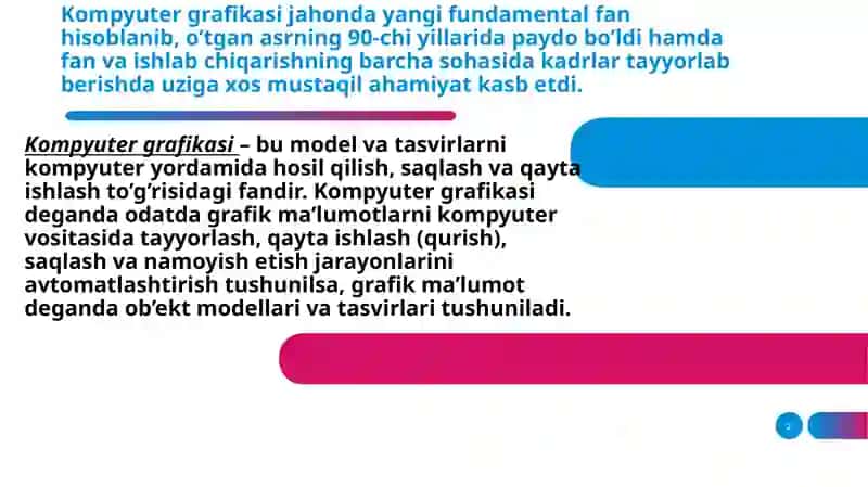 GRAFIKISHLOV BERISH DASTURLARINING TURLARI VA XUSUSIYATLARI 2