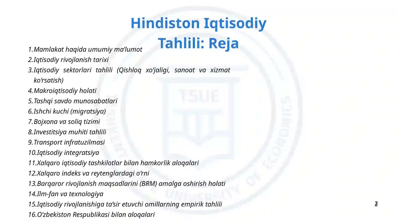 Hindiston iqtisodiyoti va emperik tahlili 2