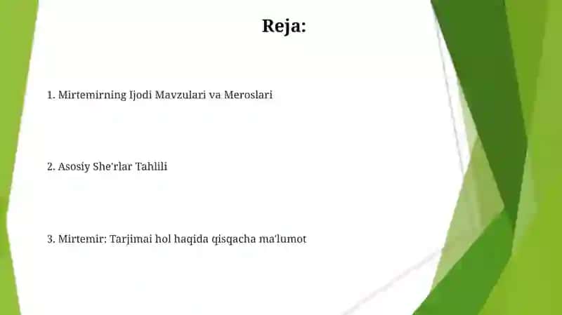 Mirtemirning Ijodi Mavzulari va Meroslari 2