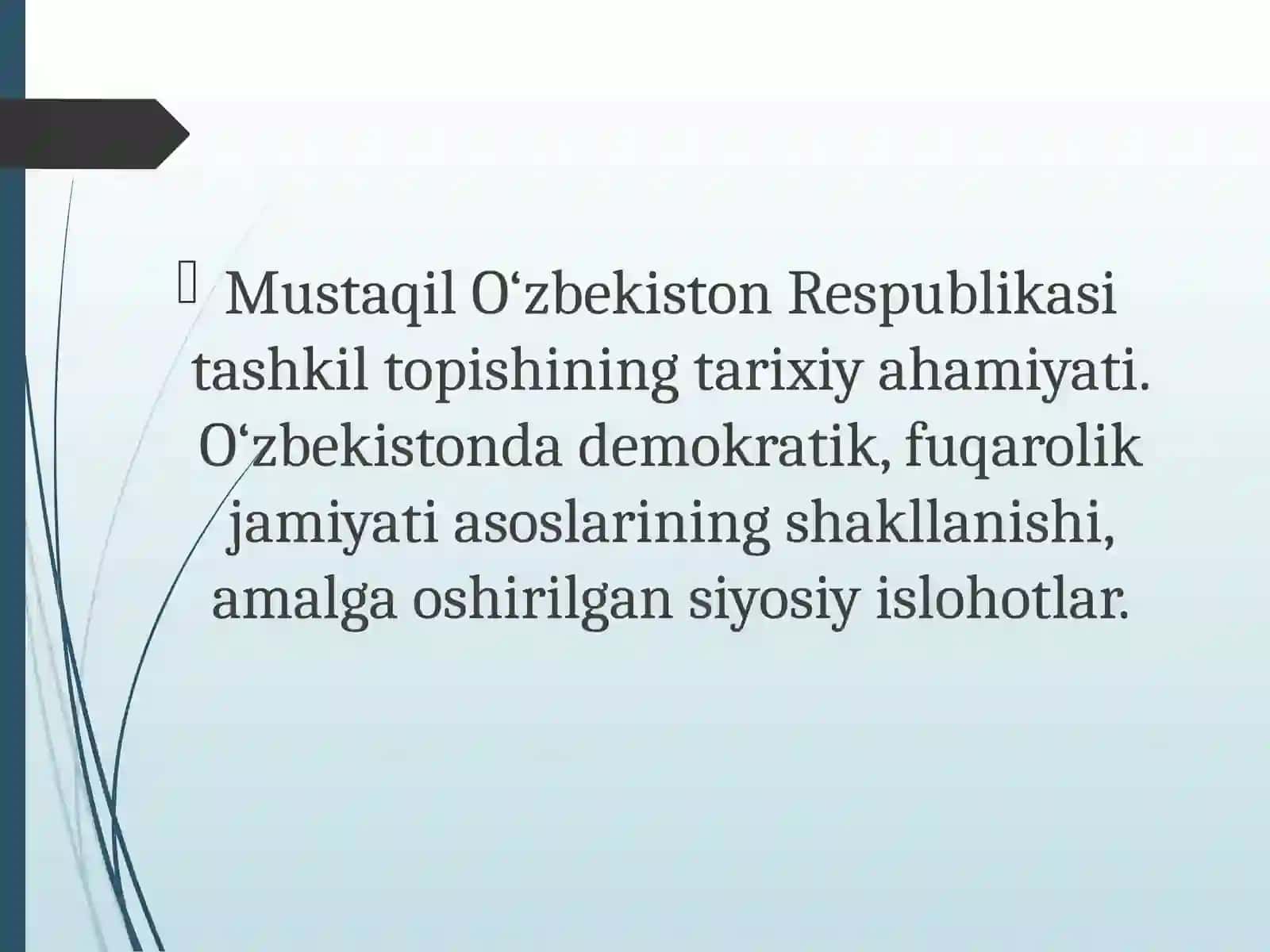 O‘zbekistonning eng yangi tarixi 2
