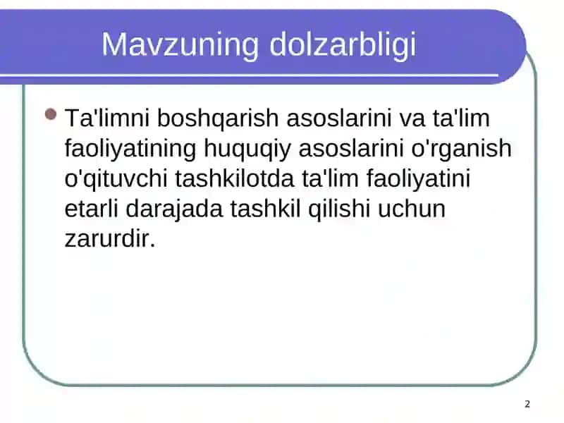 Zamonaviy ta'limning normativ-huquqiy jihati 2