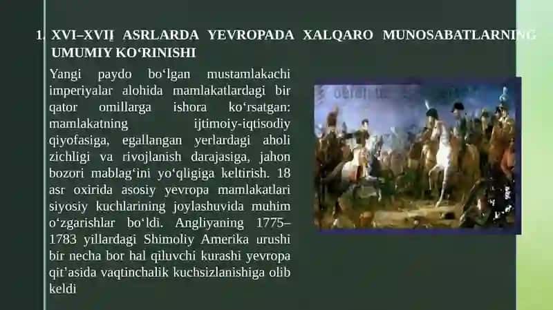 XVI-XVII ASRLARDA XALQARO MUNOSABATLAR VA DIPLOMATIYA:VESTFALIYA TIZIMI 2