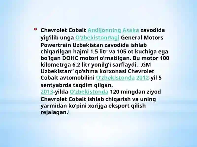 Cobalt avtomobili 2