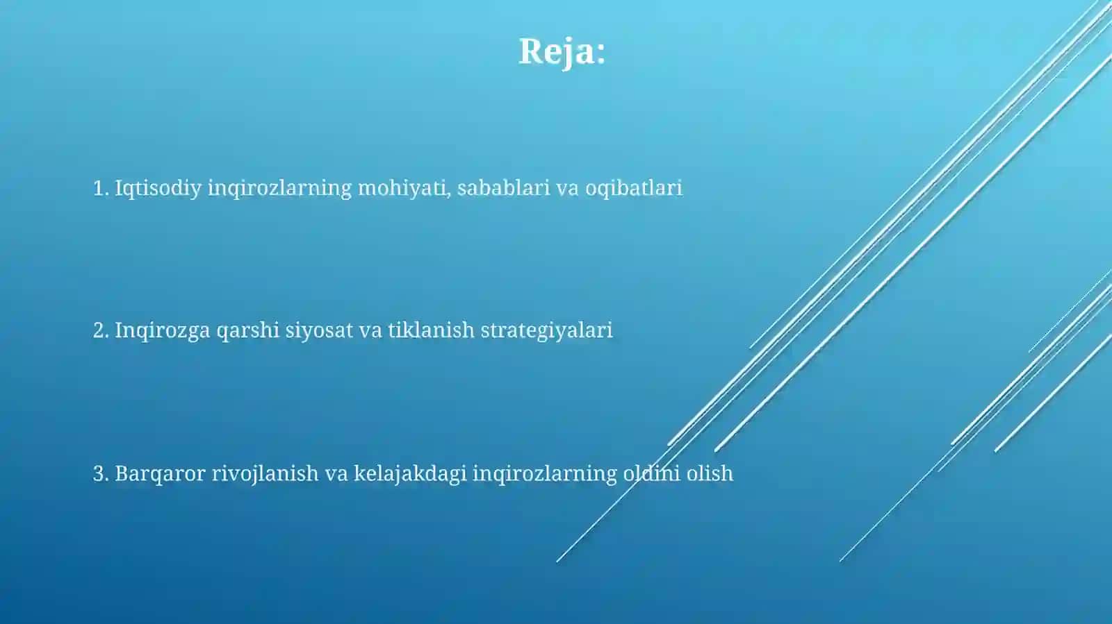 Iqtisodiy inqirozlar va ularni salbiyoqibatlarini bartaraf etish yoʻllari 2