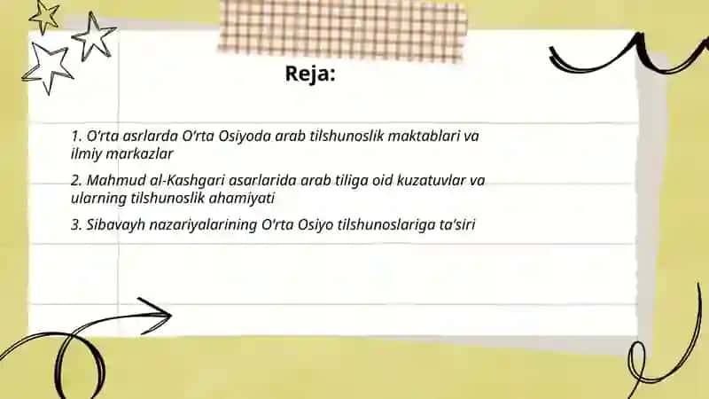 Oʻrta asrlarda Arab va Oʻrta Osiyo tilshunosligi 2