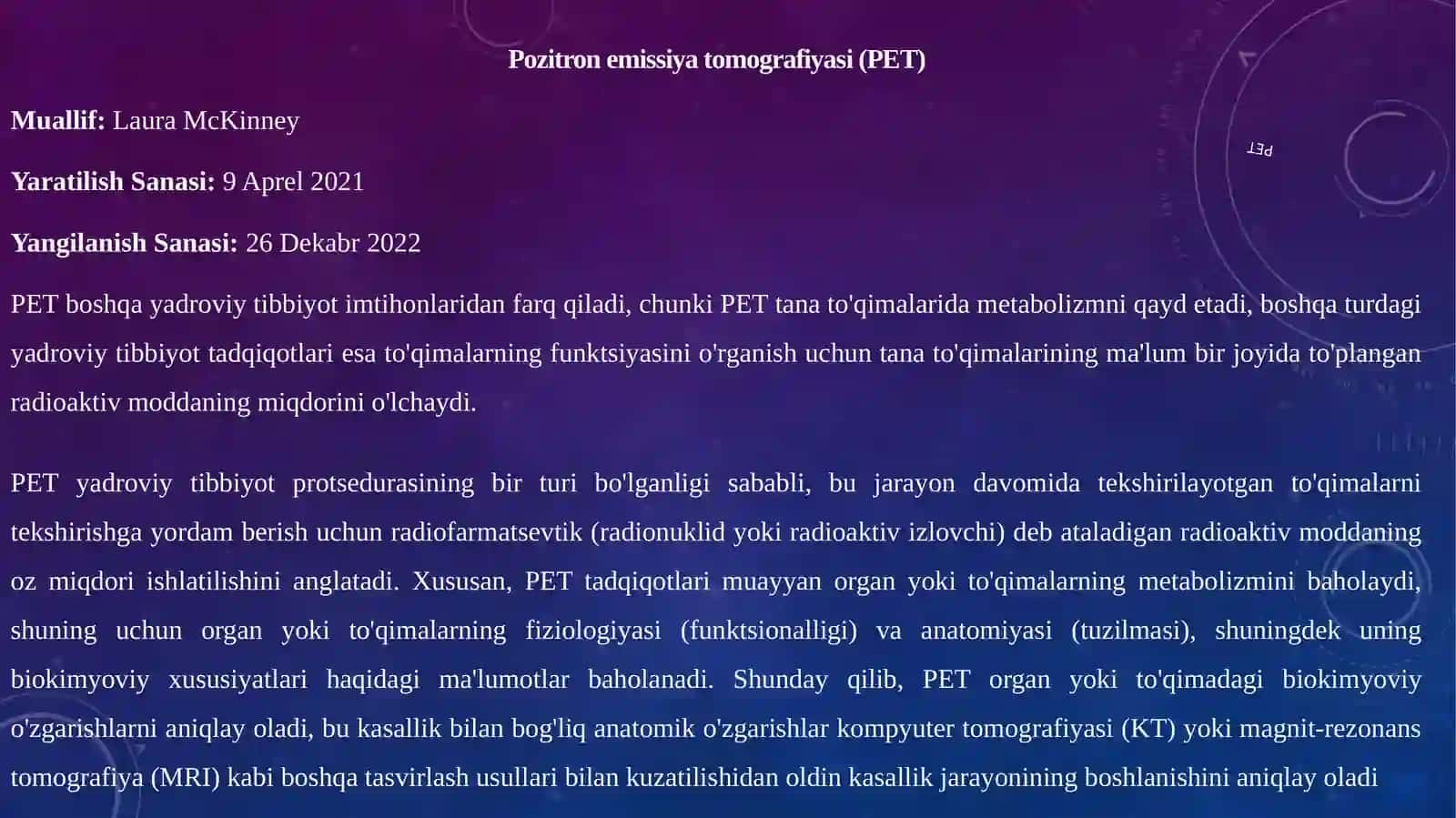 Pozitron-emissiontomografiya 2