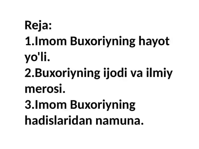 Imom Buxoriyning ilmiy merosi 2