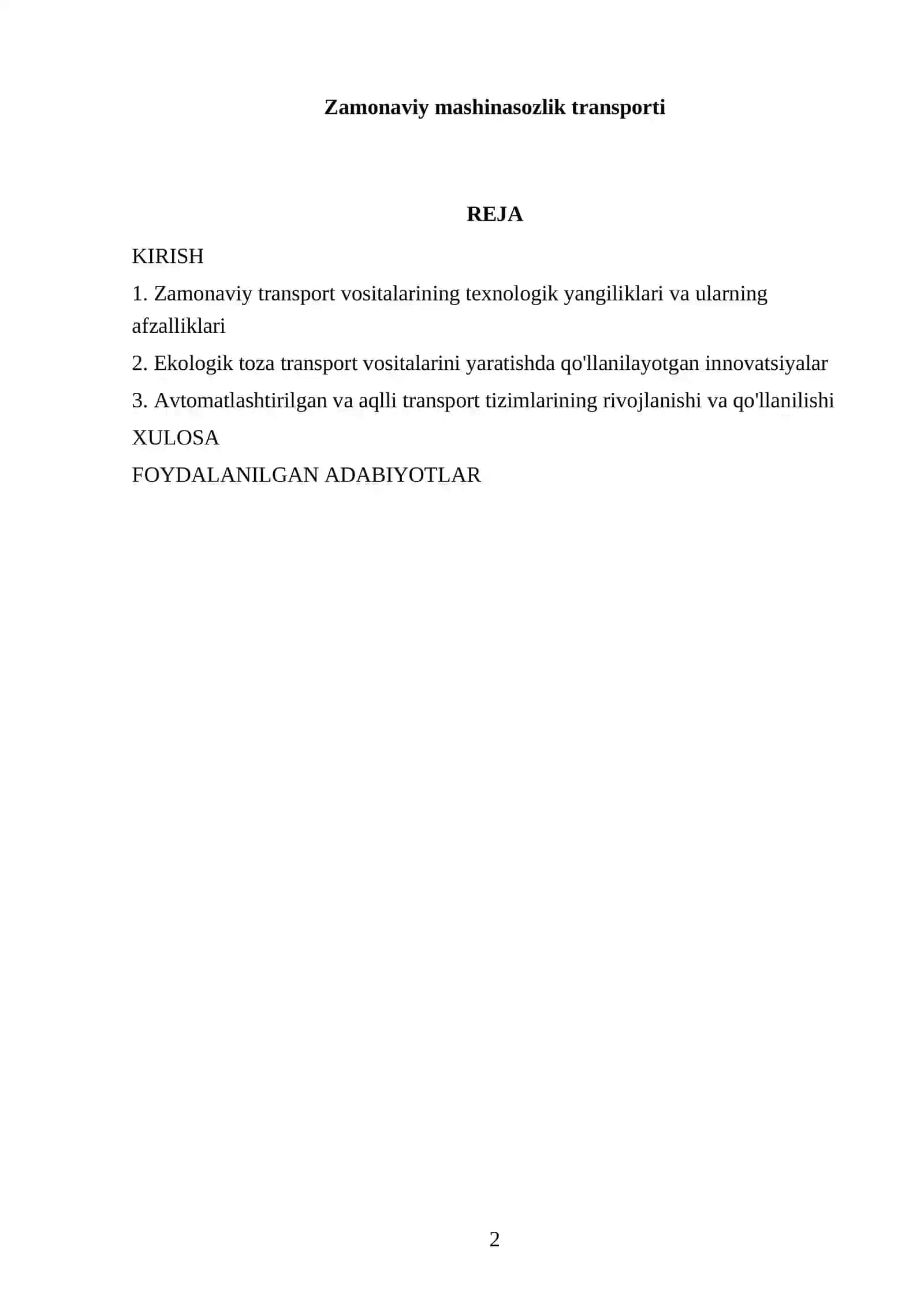 Zamonaviy mashinasozlik transporti 2