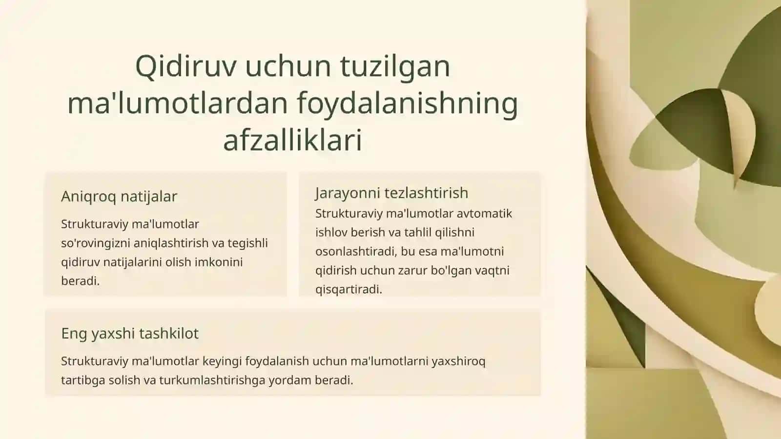STRUKTURAVIY MA’LUMOTLARNI QIDIRISH 2