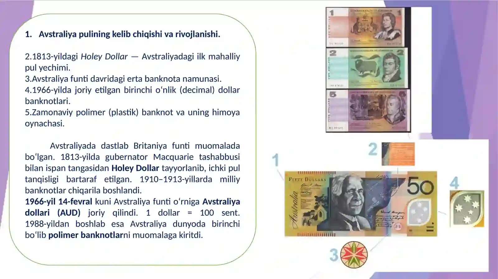 Avstraliya pul kredit va banklari. 2