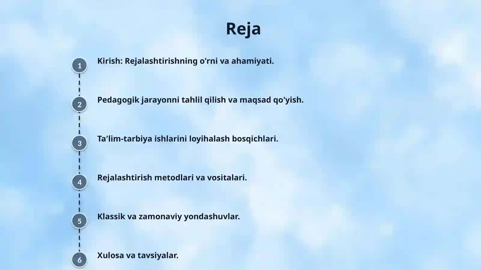 Taʼlim tarbiya ishlarini rejalashtirish 2