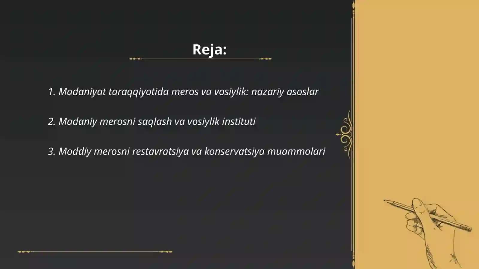 Madaniyat taraqqiyotida meros va vosiylik 2
